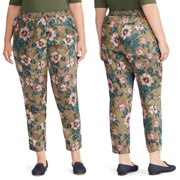LAUREN WOMAN Ralph Lauren Floral-Print Twill Pants - Picture 4 of 5